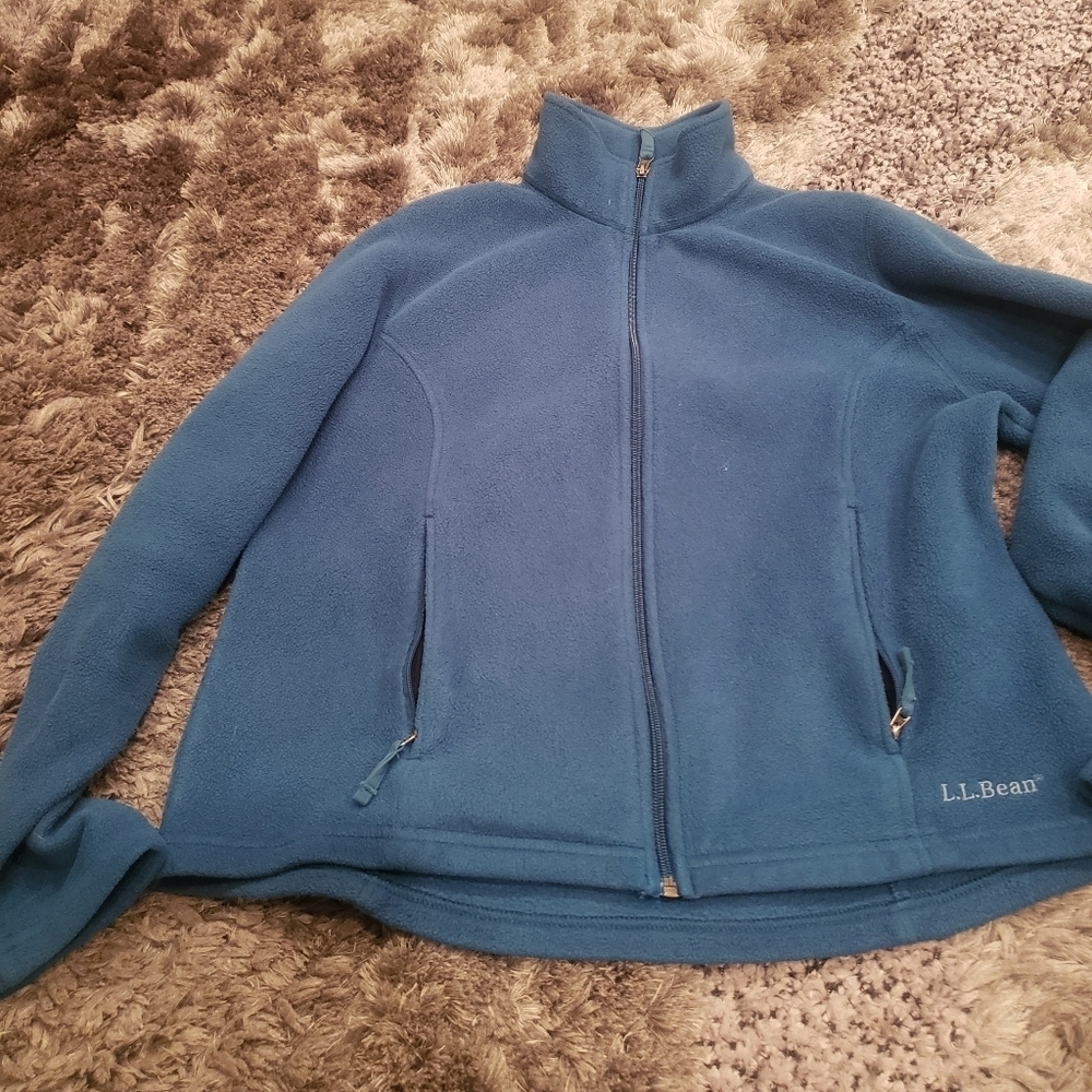 L.L. Bean Teal Blue Fleece Zip Up Sweatshirt
